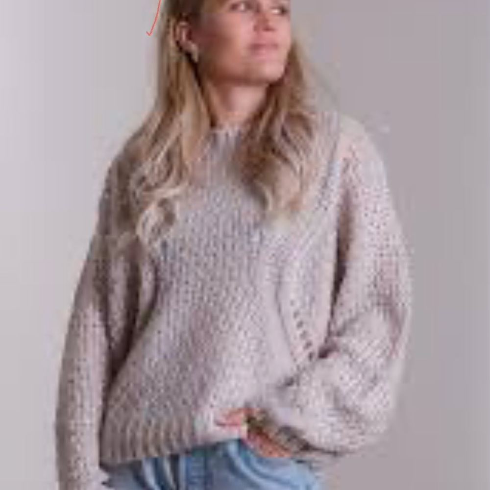 Neo Noir sadie Knit Wool Blend Sweater Size M beige danish design